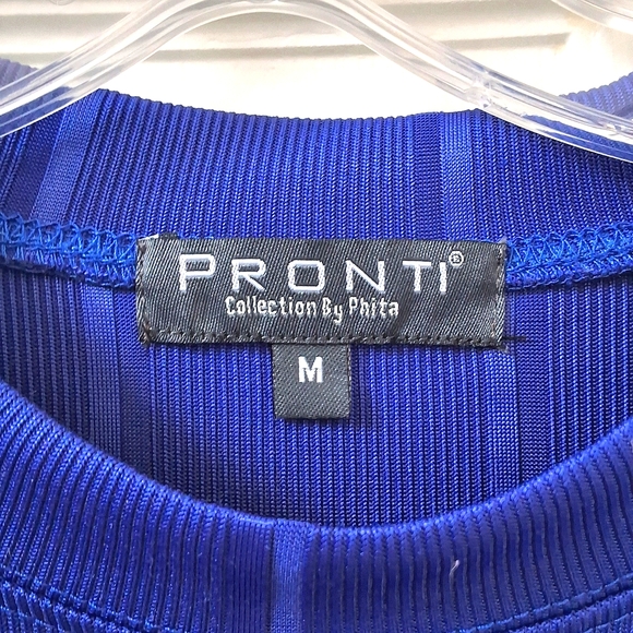 Pronti Collection, MEN'S Medium, Deep Cobalt Blue Top - Picture 3 of 9